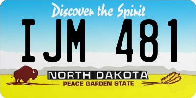 ND license plate IJM481