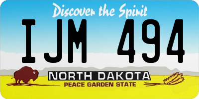 ND license plate IJM494