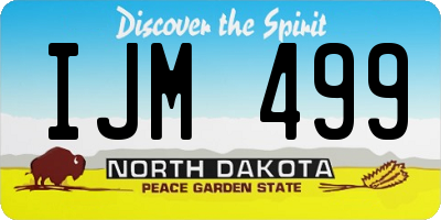 ND license plate IJM499