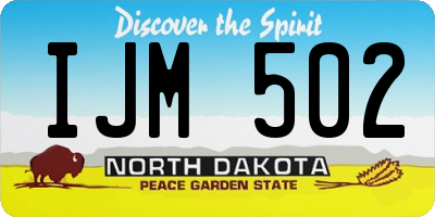 ND license plate IJM502