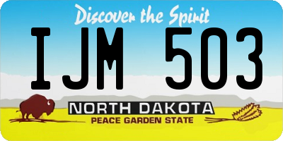ND license plate IJM503
