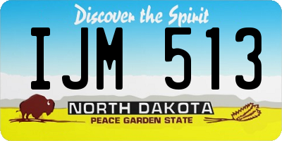 ND license plate IJM513