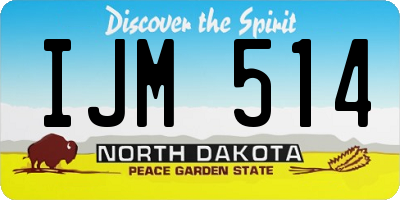 ND license plate IJM514