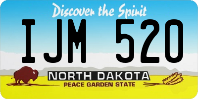 ND license plate IJM520