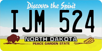 ND license plate IJM524