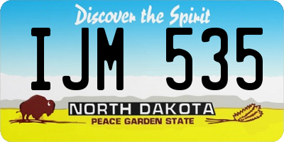 ND license plate IJM535
