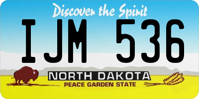 ND license plate IJM536