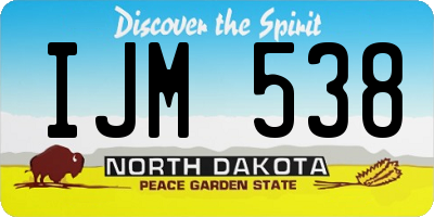 ND license plate IJM538