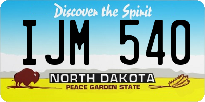 ND license plate IJM540