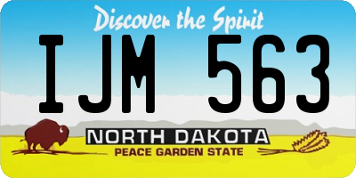 ND license plate IJM563
