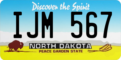 ND license plate IJM567