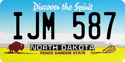 ND license plate IJM587