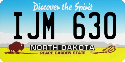 ND license plate IJM630