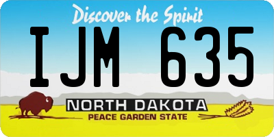 ND license plate IJM635
