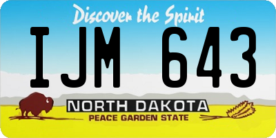 ND license plate IJM643
