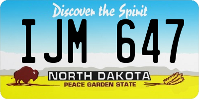 ND license plate IJM647