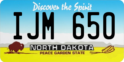 ND license plate IJM650