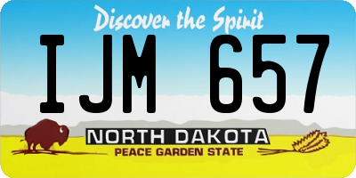 ND license plate IJM657