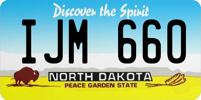 ND license plate IJM660