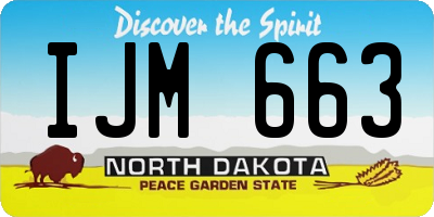 ND license plate IJM663