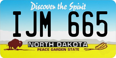 ND license plate IJM665