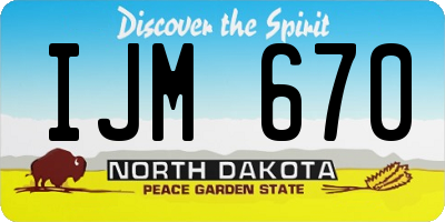 ND license plate IJM670