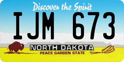 ND license plate IJM673