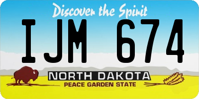 ND license plate IJM674