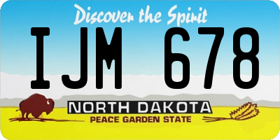 ND license plate IJM678