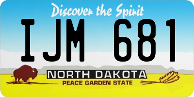 ND license plate IJM681