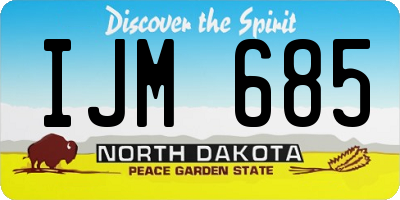 ND license plate IJM685