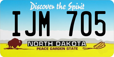 ND license plate IJM705