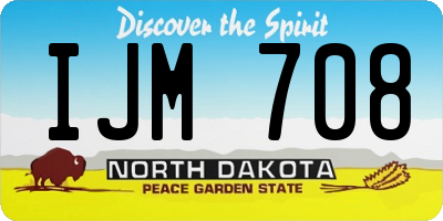 ND license plate IJM708