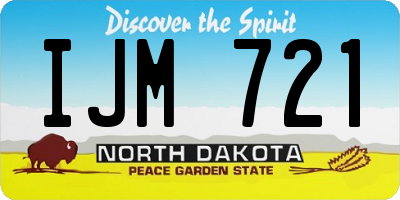 ND license plate IJM721