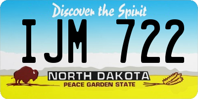 ND license plate IJM722