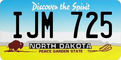 ND license plate IJM725