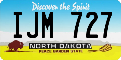 ND license plate IJM727