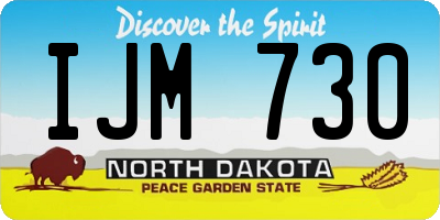 ND license plate IJM730
