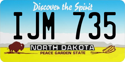 ND license plate IJM735