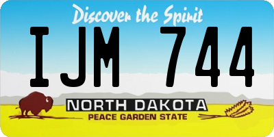 ND license plate IJM744