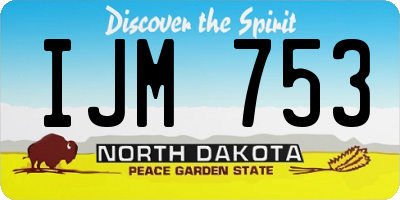 ND license plate IJM753