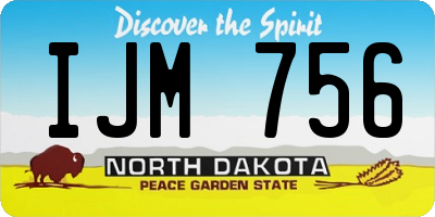 ND license plate IJM756