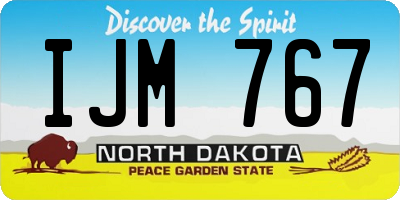 ND license plate IJM767