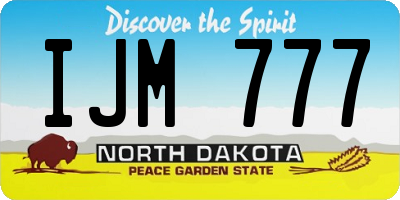 ND license plate IJM777