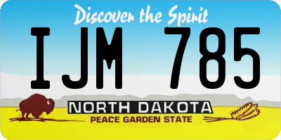 ND license plate IJM785