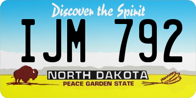 ND license plate IJM792