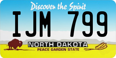 ND license plate IJM799