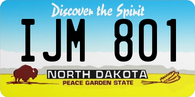ND license plate IJM801