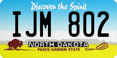 ND license plate IJM802