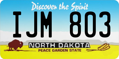 ND license plate IJM803